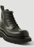 Lug Lace-Up Ankle Boots in Dark Green