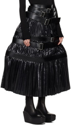 Junya Watanabe Black Tiered Belted Maxi Skirt