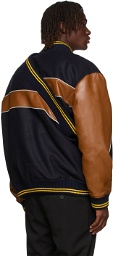 Y/Project Black & Brown Double Stripe Bomber Jacket