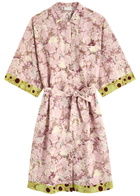 Dries Van Noten Doralia Printed Cotton Mini Shirt Dress Pink Other