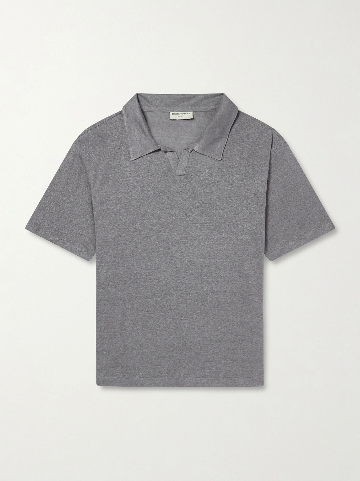 Officine Générale - Simon Linen Polo Shirt - Gray