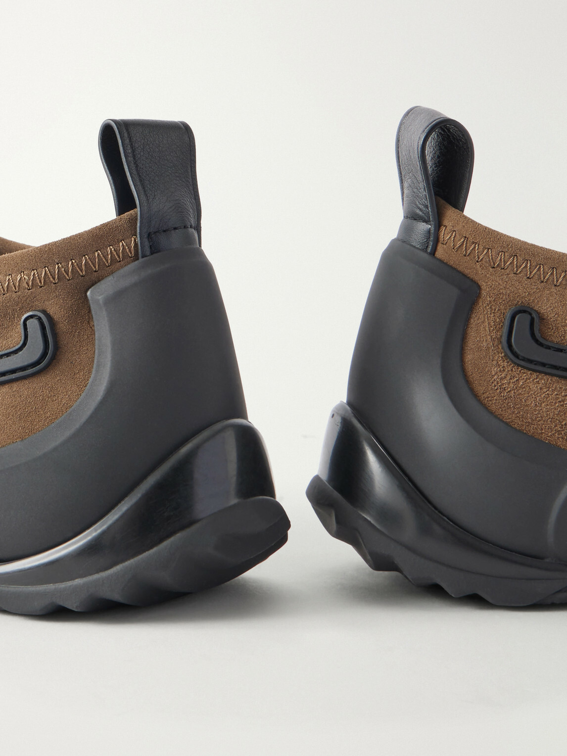 LOEWE - Grip Aqua Rubber-Trimmed Stretch Suede Sneakers - Brown