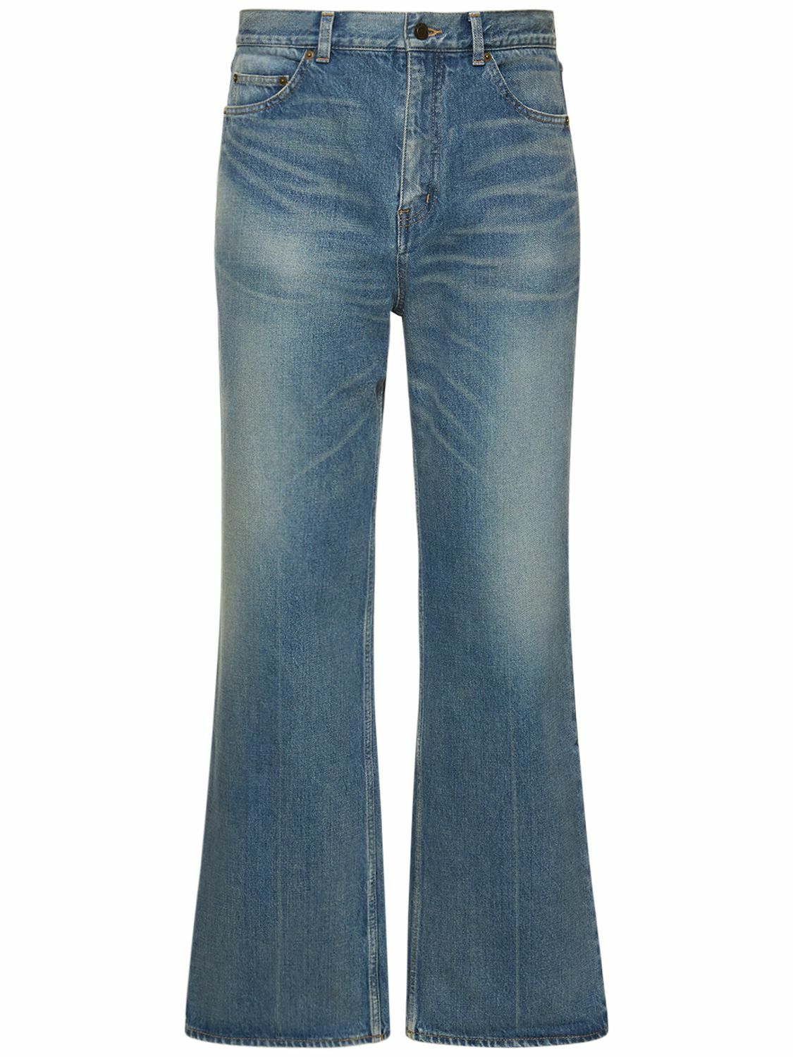 SAINT LAURENT - 70's Flared Cotton Jeans Saint Laurent