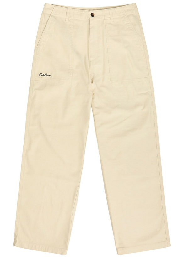 Photo: Malbon Braxton Logo-embroidered Cotton Trousers Beige