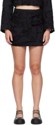 GANNI Black Layered Miniskirt
