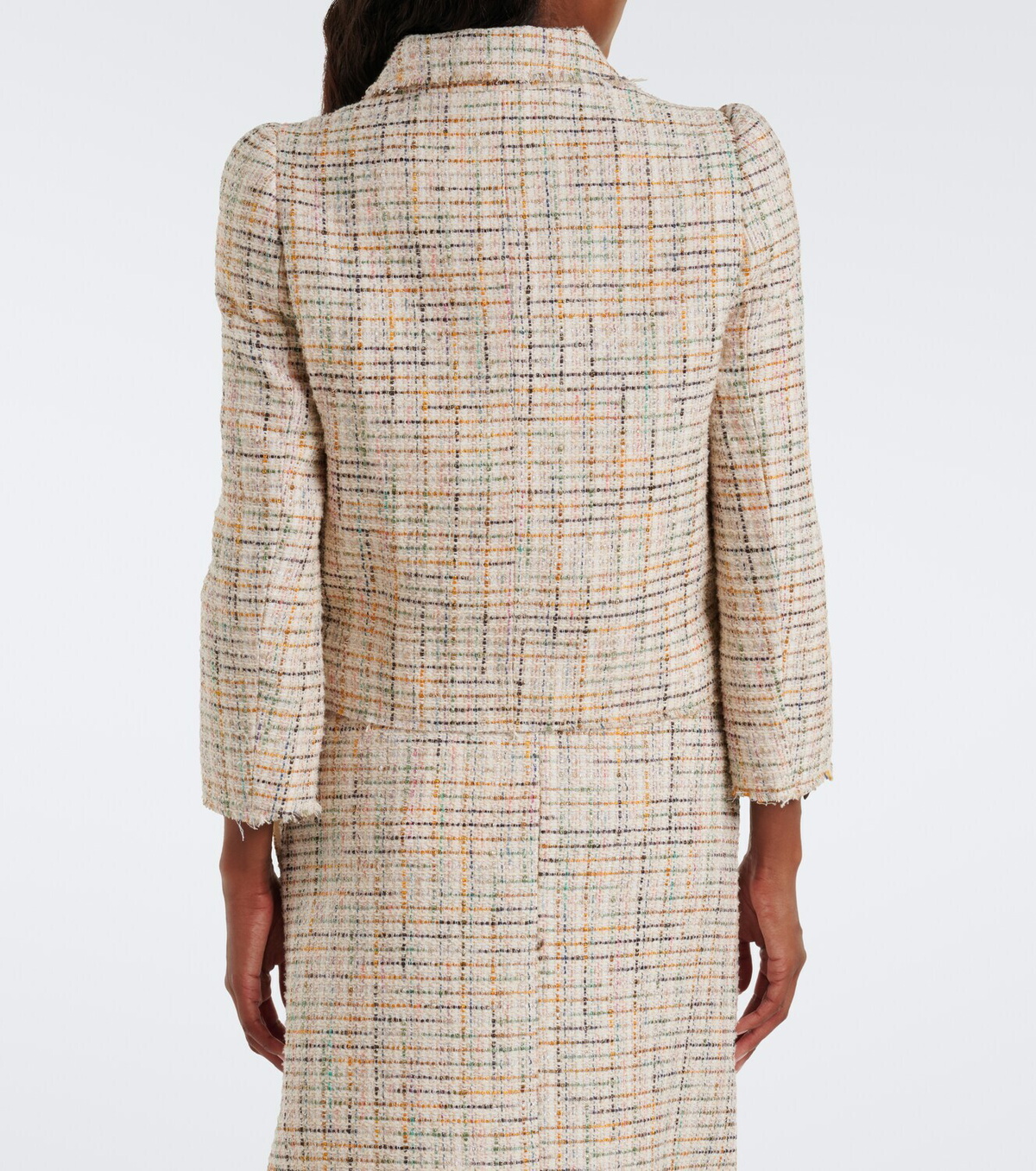 Shushu/Tong Checked cotton-blend cropped jacket