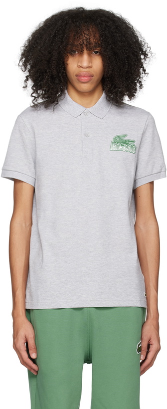 Photo: Lacoste Gray Embroidered Polo