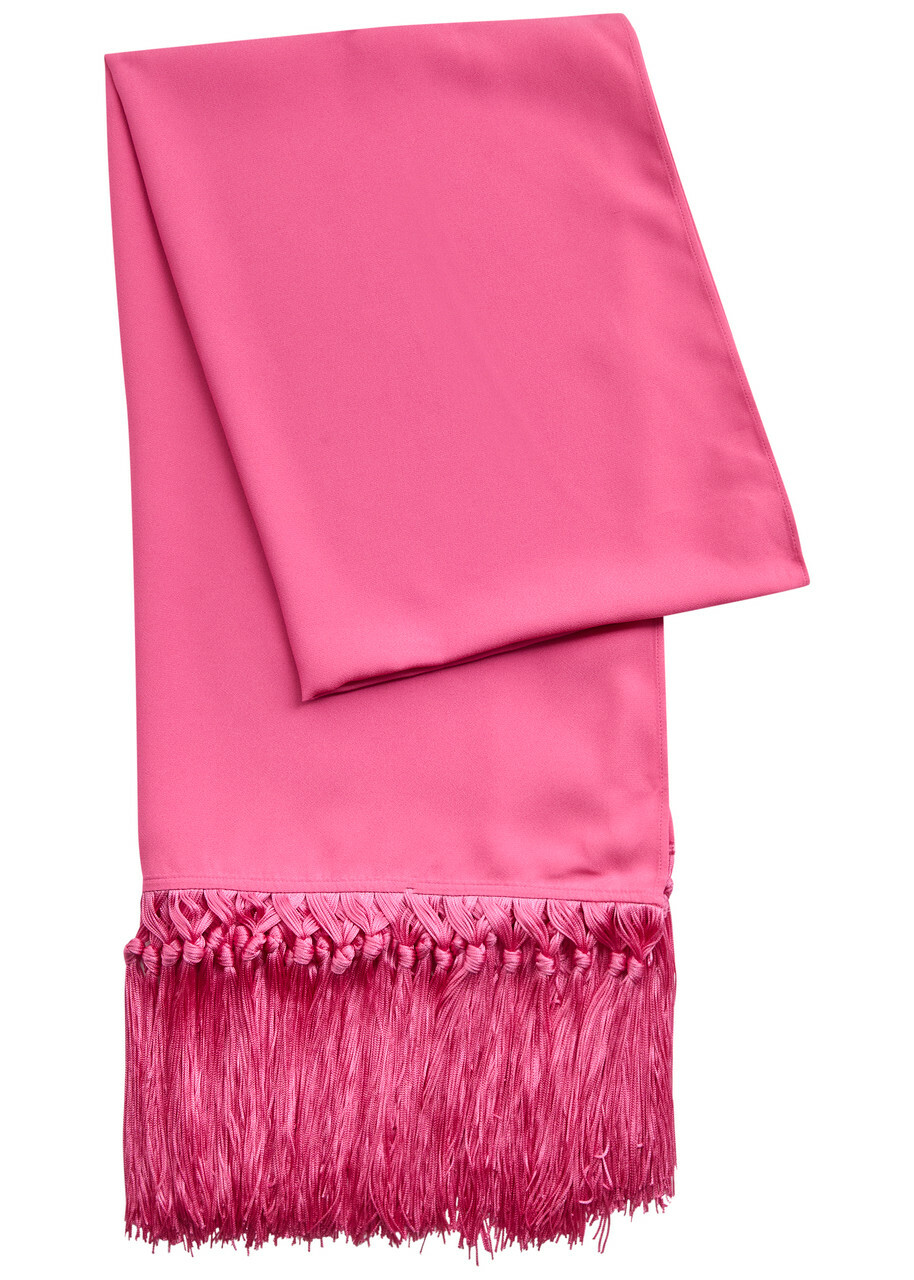 Taller Marmo Babe Fringed Crepe Scarf - Pink - One Size