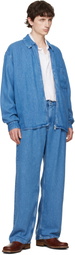 Won Hundred Blue Zayne Denim Zip Shirt