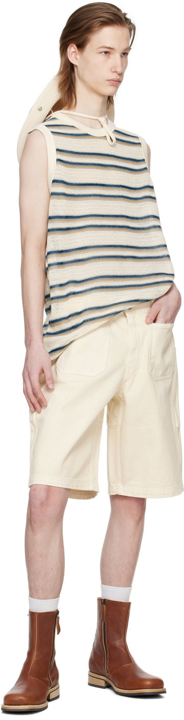 AFTER PRAY Beige Stripes Tank Top