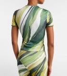 Christopher Esber Printed ribbed-knit jersey top
