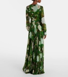 Erdem Belted floral gown