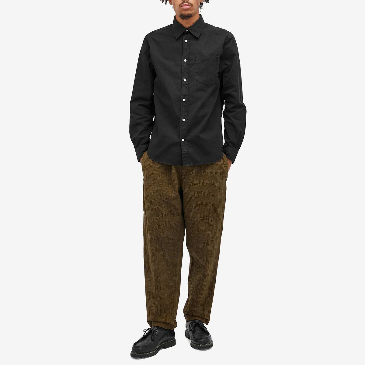 Norse Projects Men's Osvals Twill Button Down Shirt in Black