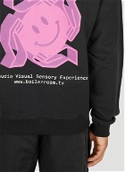 Graphic Print Hooded Sweatshirt in Black