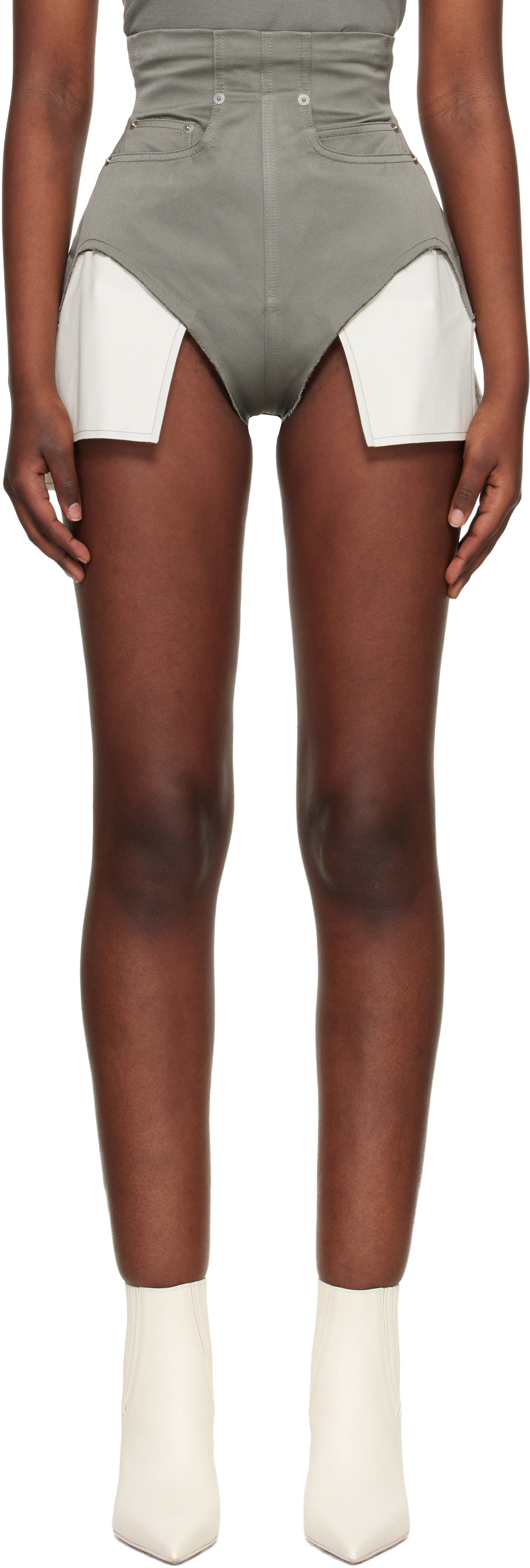Rick Owens Gray Temple Dirt Cutoffs Shorts