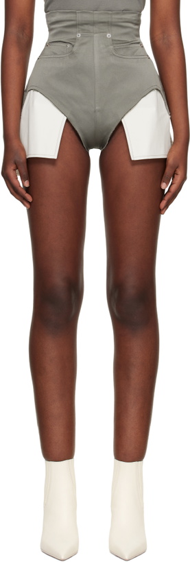 Photo: Rick Owens Gray Temple Dirt Cutoffs Shorts