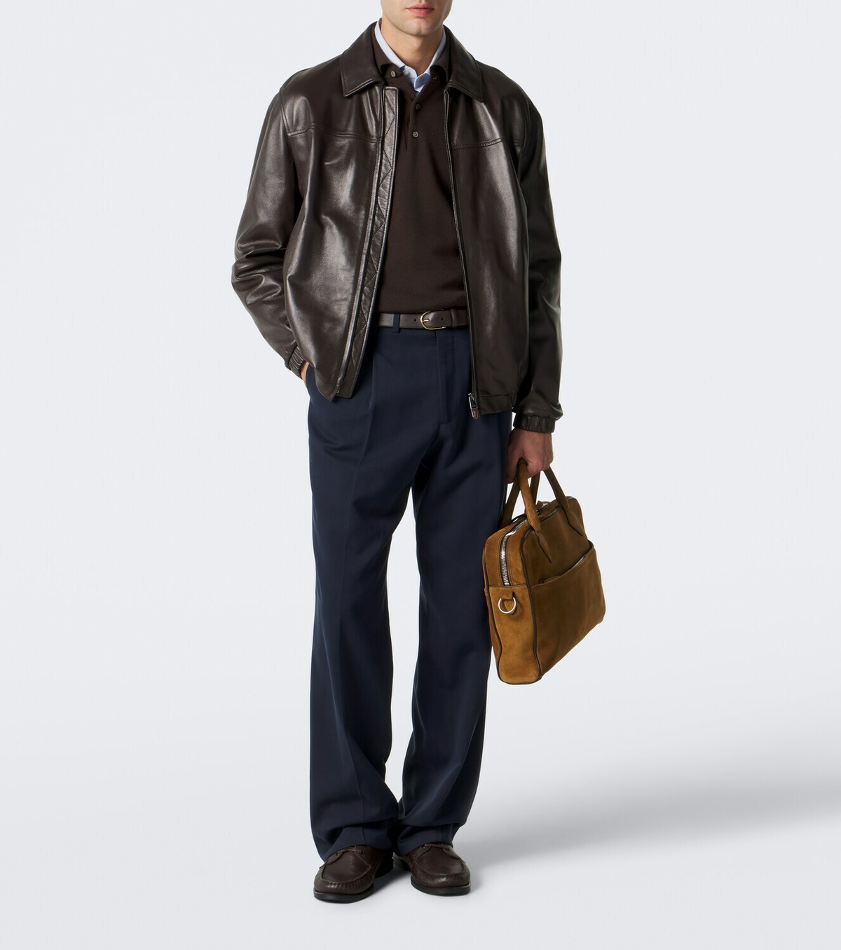 Métier Closer Slim suede briefcase