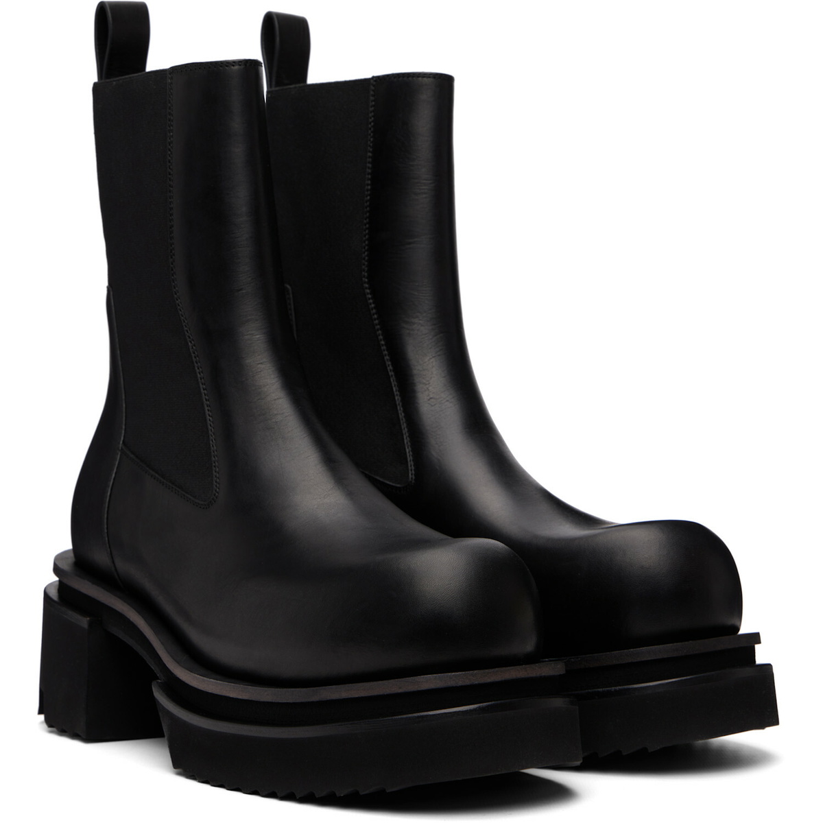 Rick Owens Black Tower Beatle Bogun Chelsea Boots