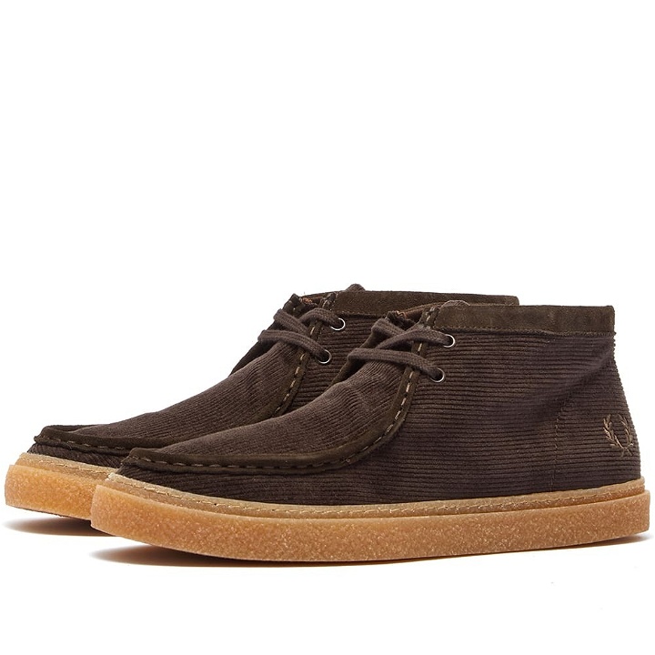Photo: Fred Perry Authentic Men's Dawson Mid Corduroy Boot in Dark Chocolate
