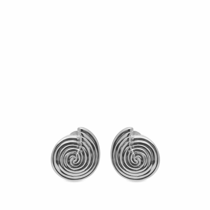 Photo: Missoma Women's Spiral Small Stud Earrings in Silver 