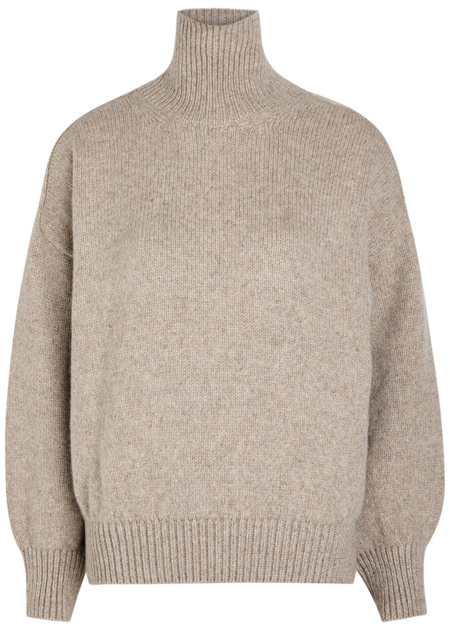 Khaite Willem Ribbed Cashmere Jumper Beige