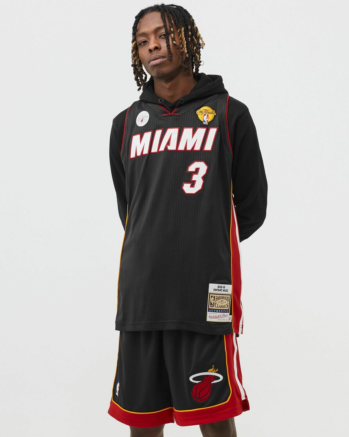 D Basketball Jersey Dress Dwyane Wade Womens Jersey Mitchell Ness NBA  AUTHENTIC ROAD FINALS JERSEY MIAMI HEAT 2012-13 DWYANE WADE #3 Black Men  Mitchell Ness