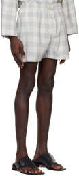 LOW CLASSIC Blue & Off-White Check Shorts