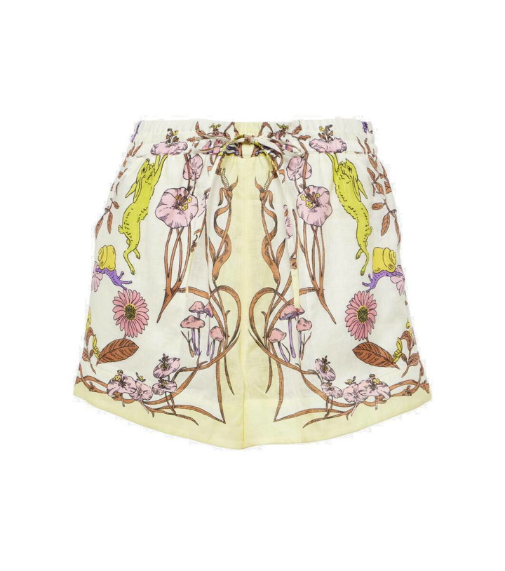 Photo: Tory Burch Floral high-rise linen shorts