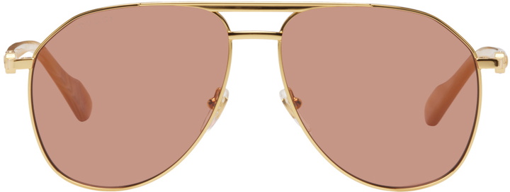 Photo: Gucci Gold Aviator Sunglasses