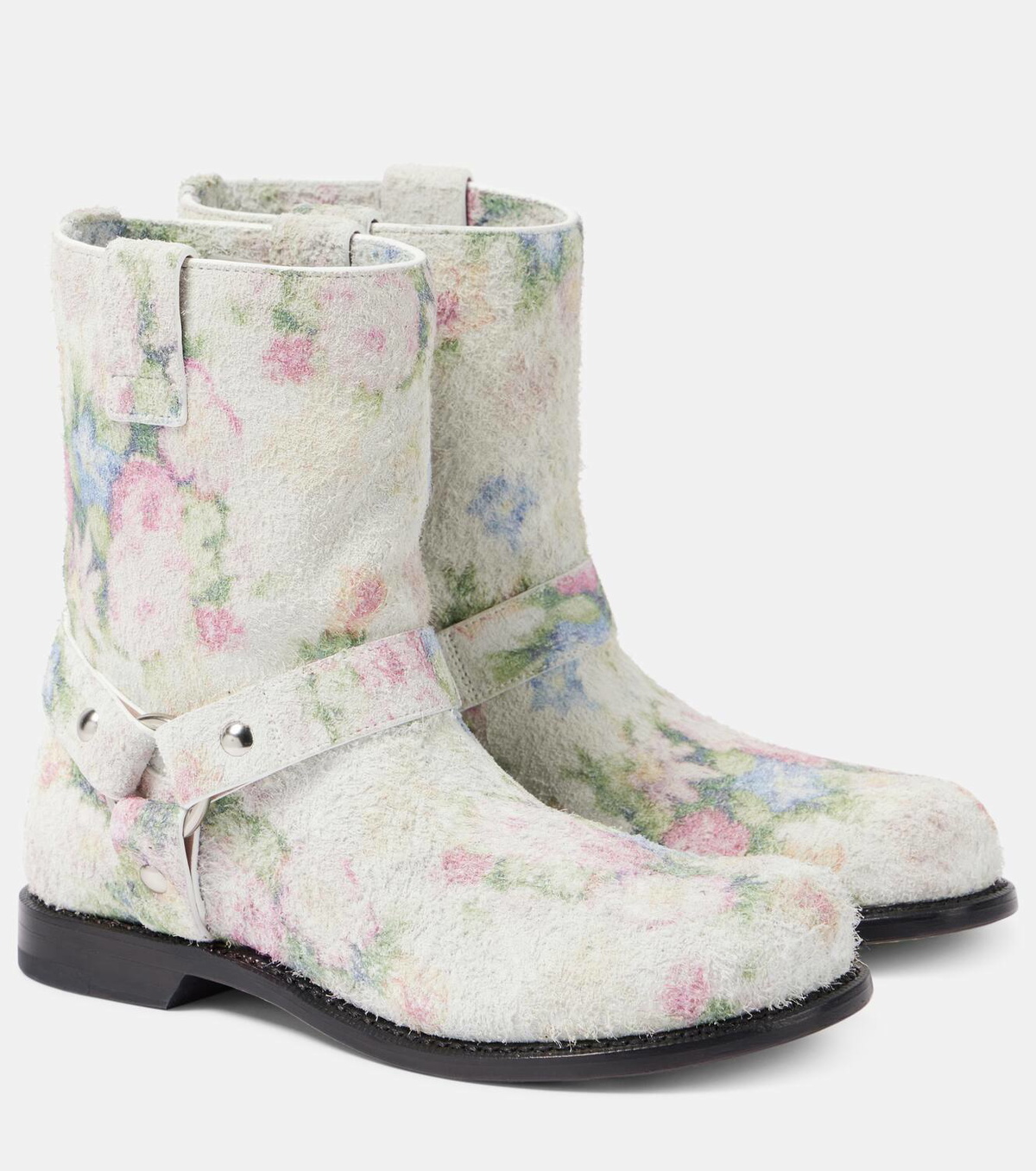 ショートブーツ・ブーティ Loewe Campo Biker Boots Loewe Campo Leather Harness Biker Boots | Neiman Marcus