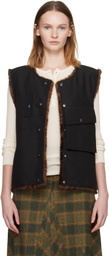 Andersson Bell Black Collarless Pocket Vest