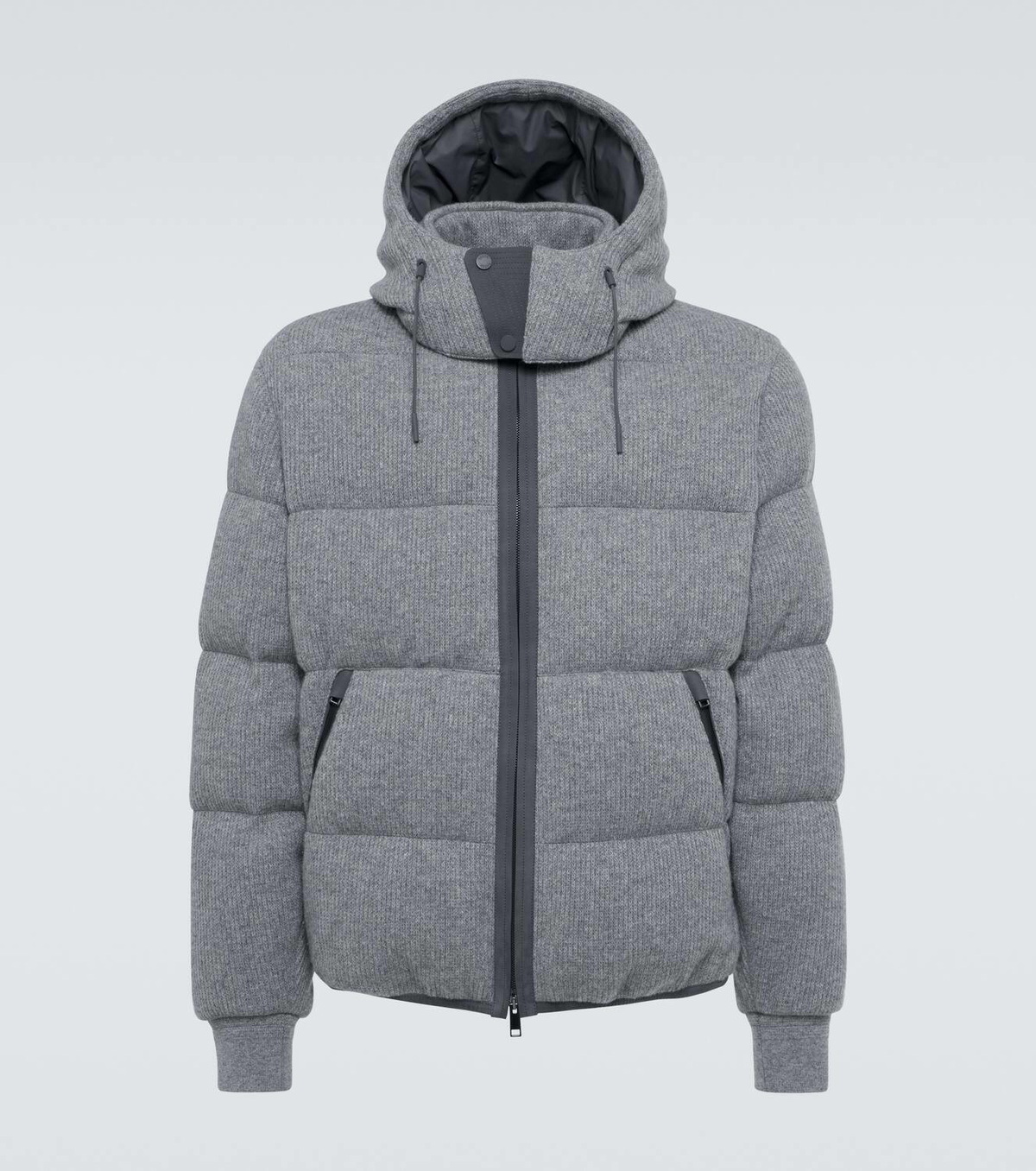 ★HACIE★ CASHMERE DETAIL  DOWN JACKET [3COLORS] Zegna Ribbed-knit cashmere-blend down jacket Zegna