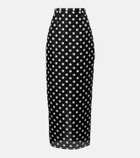 Khaite Winton polka-dot high-rise silk maxi skirt