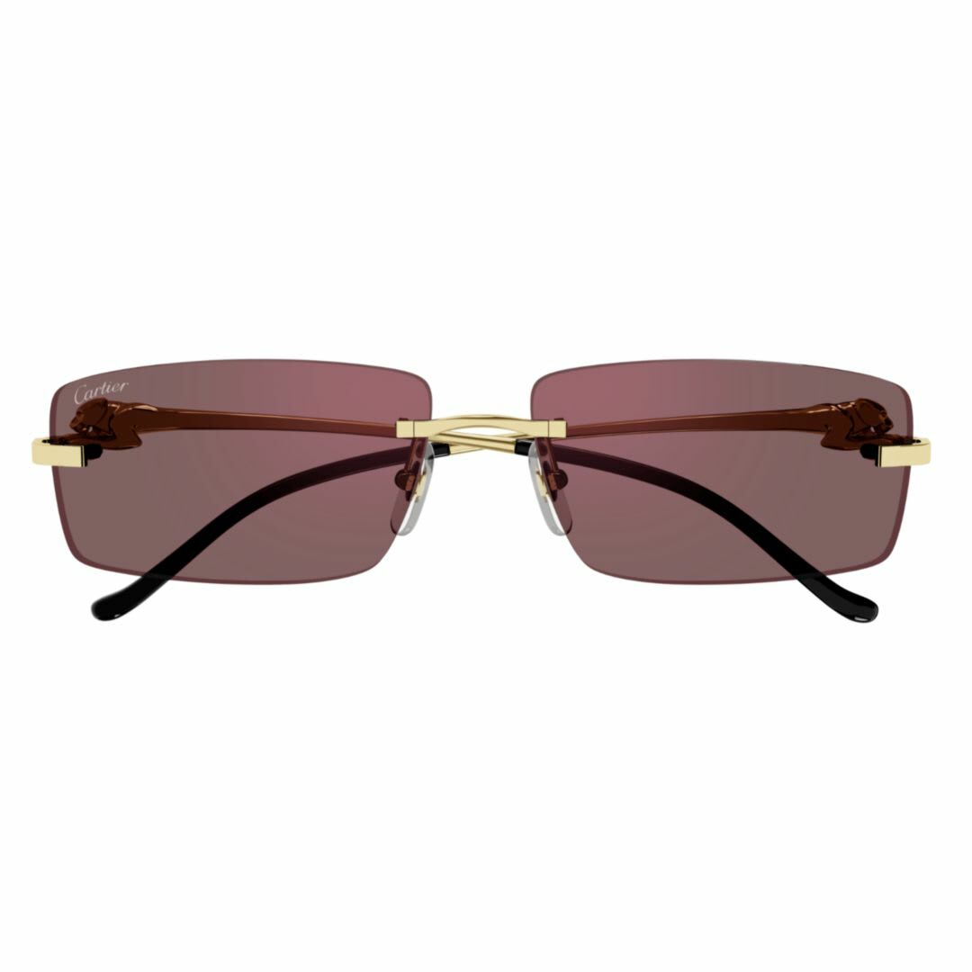 サングラス Cartier Cartier - CT0430S - 009 gold gold red Cartier Eyewear Ct0430s009 Gold Gold Red Cartier