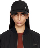 AMI Paris Black Twill Ami de Coeur Stud Cap