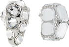 Acne Studios Silver Asymmetric Crystal Earrings
