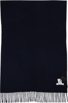 Maison Kitsuné Navy Bold Fox Head Scarf