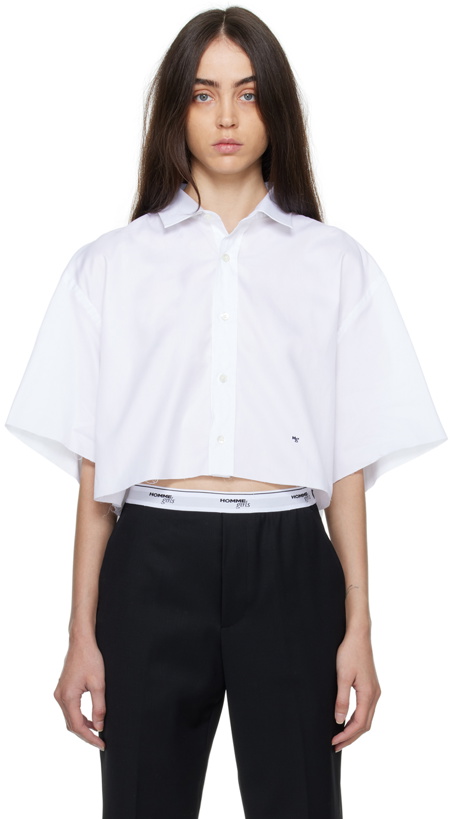 Photo: HommeGirls White Oversized Cropped Shirt