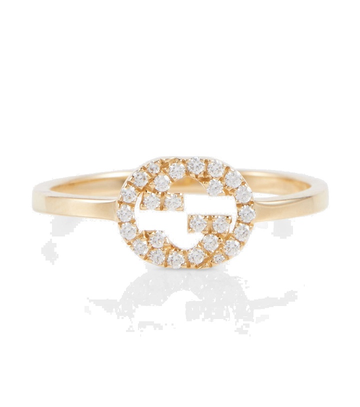 Photo: Gucci Interlocking G 18kt gold ring with diamonds