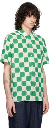 Drake's Off-White & Green Check Shirt