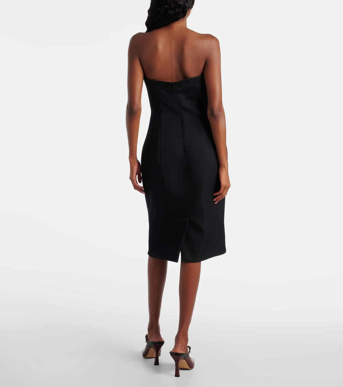 Bottega Veneta Strapless wool midi dress