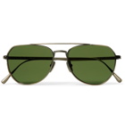 PERSOL - Aviator-Style Pewter-Tone Titanium Sunglasses - Silver