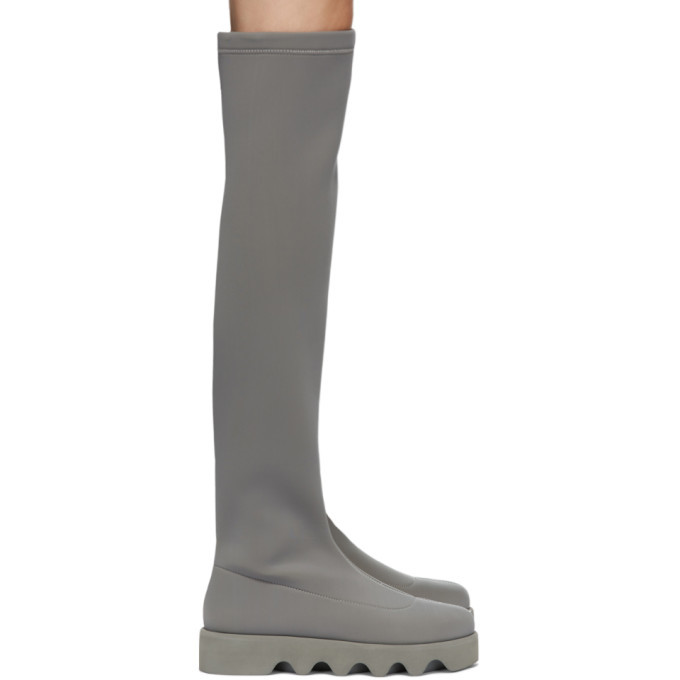 Issey Miyake Grey United Nude Edition Short Bounce Boots Issey