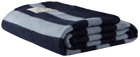 Tekla Blue & Navy Stripe Pure New Wool Blanket