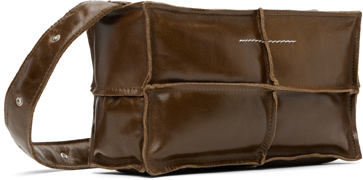 MM6 Maison Margiela Brown Numeric Top Handle Mini Bag MM6 Maison