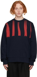 Marni Navy Distorted Logo Sweatshirt