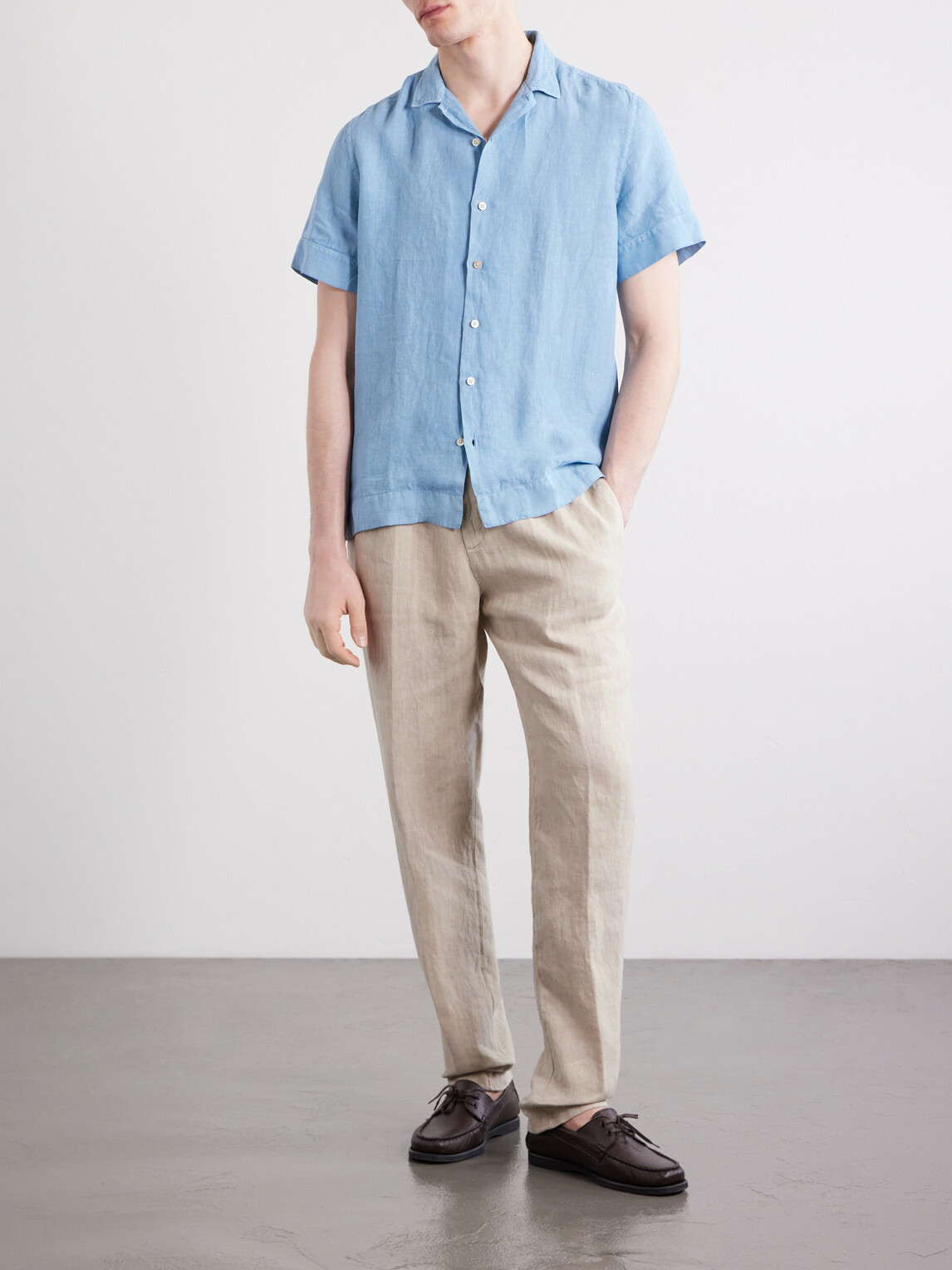 Boglioli - Tapered Linen Trousers - Neutrals