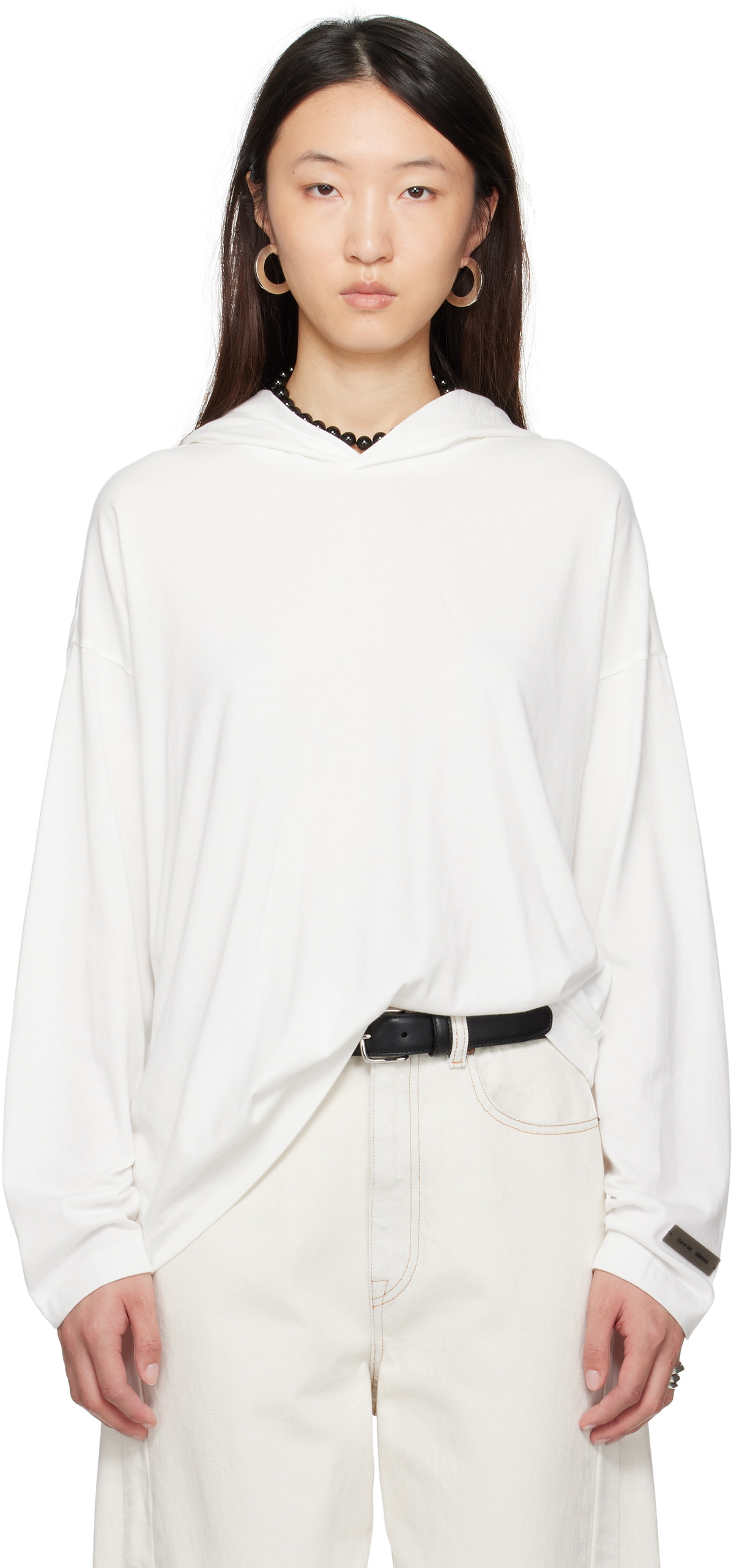 Fear of God ESSENTIALS White Long Sleeve Hoodie