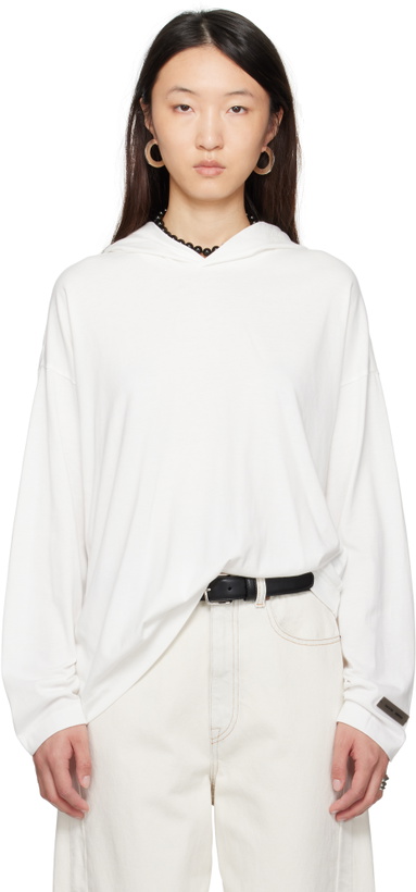 Photo: Fear of God ESSENTIALS White Long Sleeve Hoodie