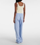 Miu Miu Striped cotton poplin wide-leg pants